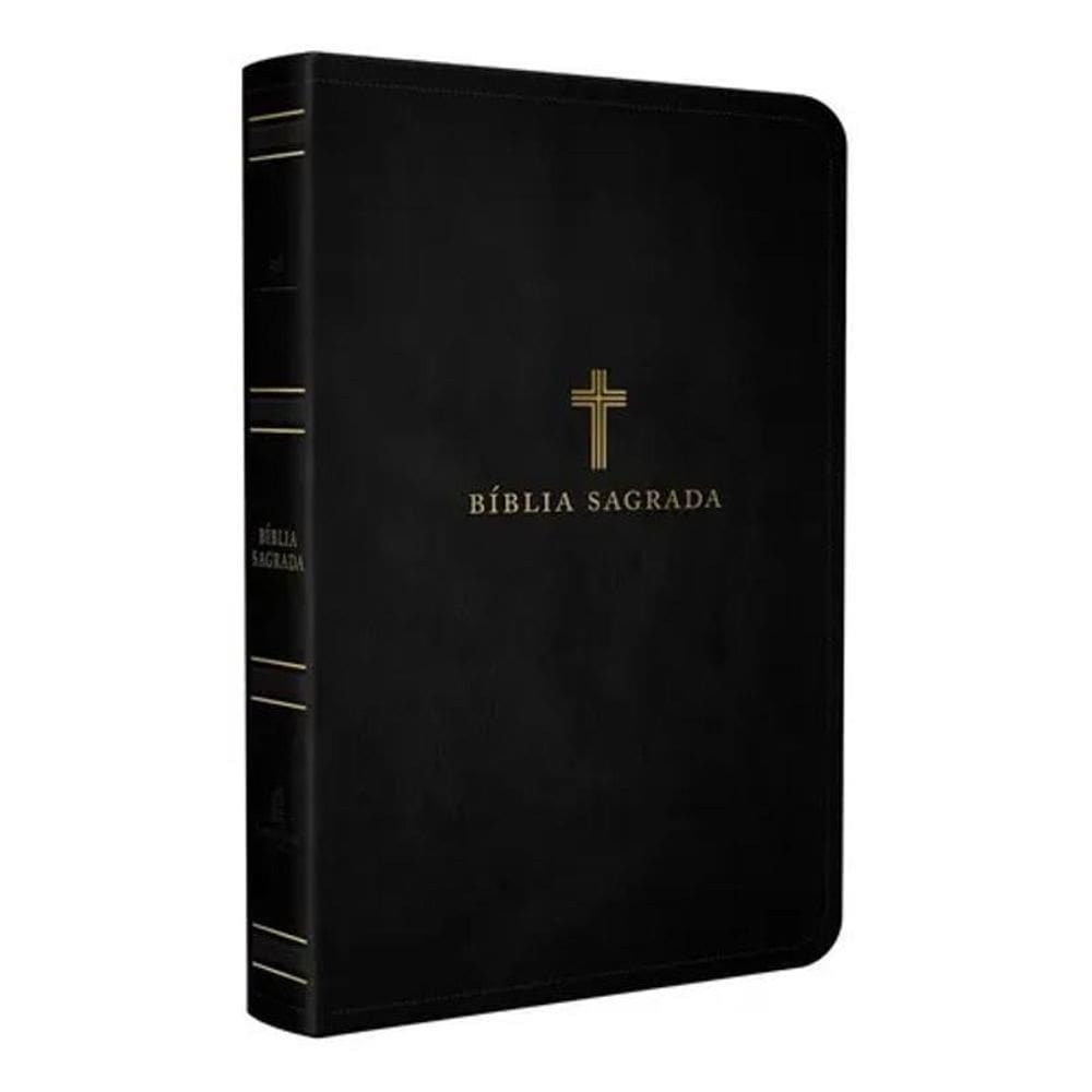 2X Bíblia Sagrada Letra Grande Editora Acf Couro Soft Preta