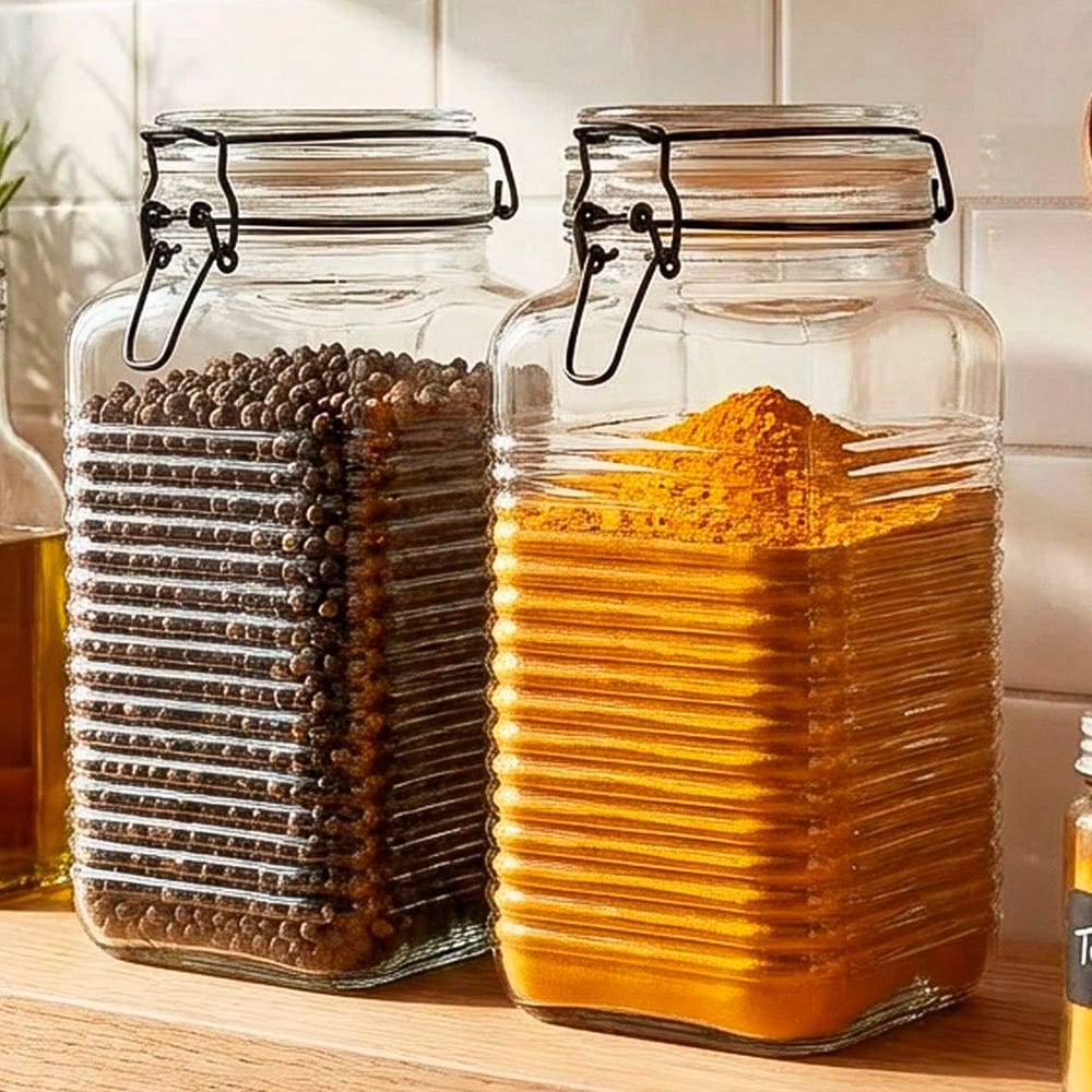 Porta Mantimentos Potes Herméticos Vidro De 1,780ml Kit 3pçs