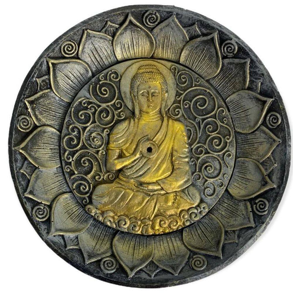 Incensário Prato Buda 12 Cm Em Resina - Escolha A Cor