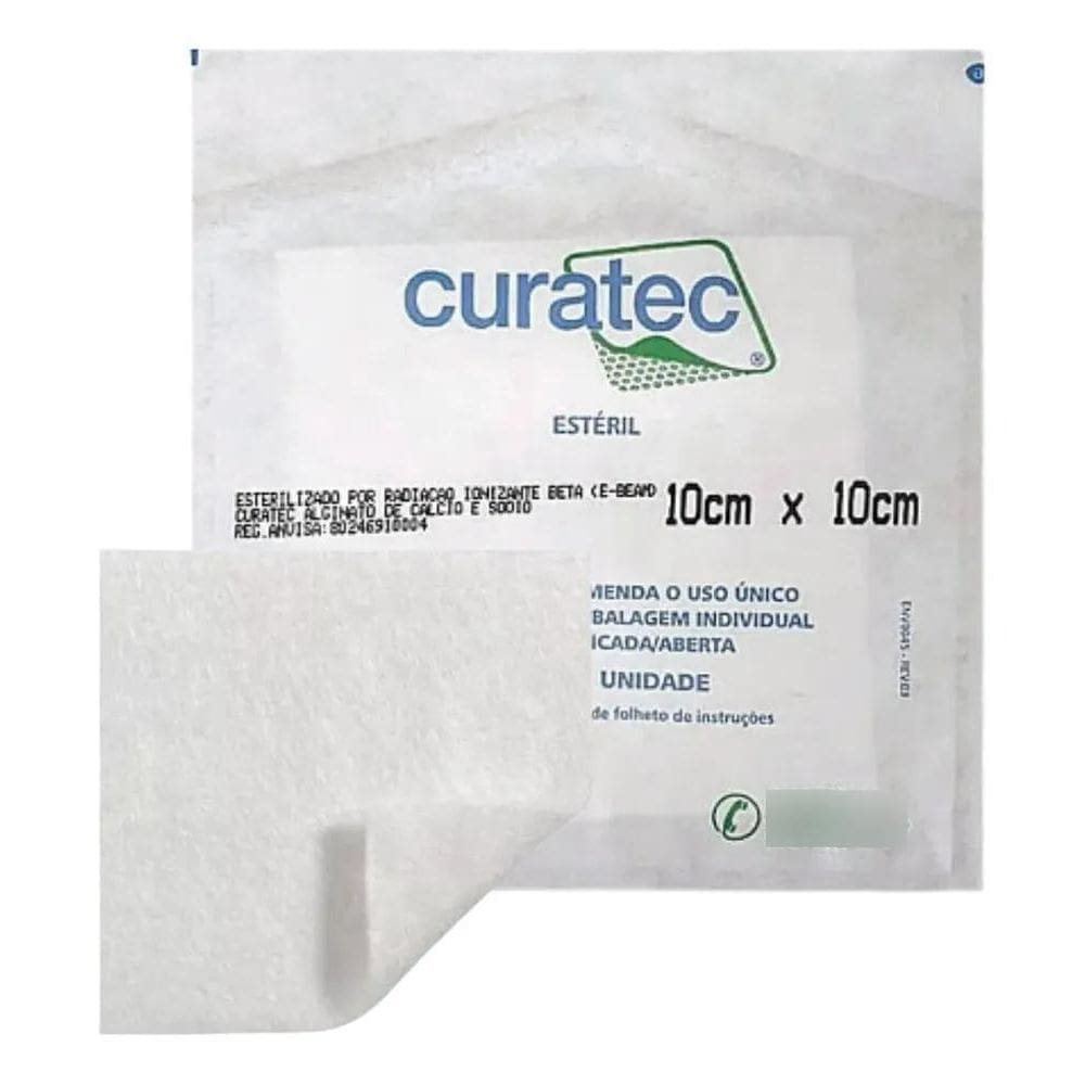 2X Placa De Alginato Cálcio E Sódio 10X10 Feridas Envio 24H