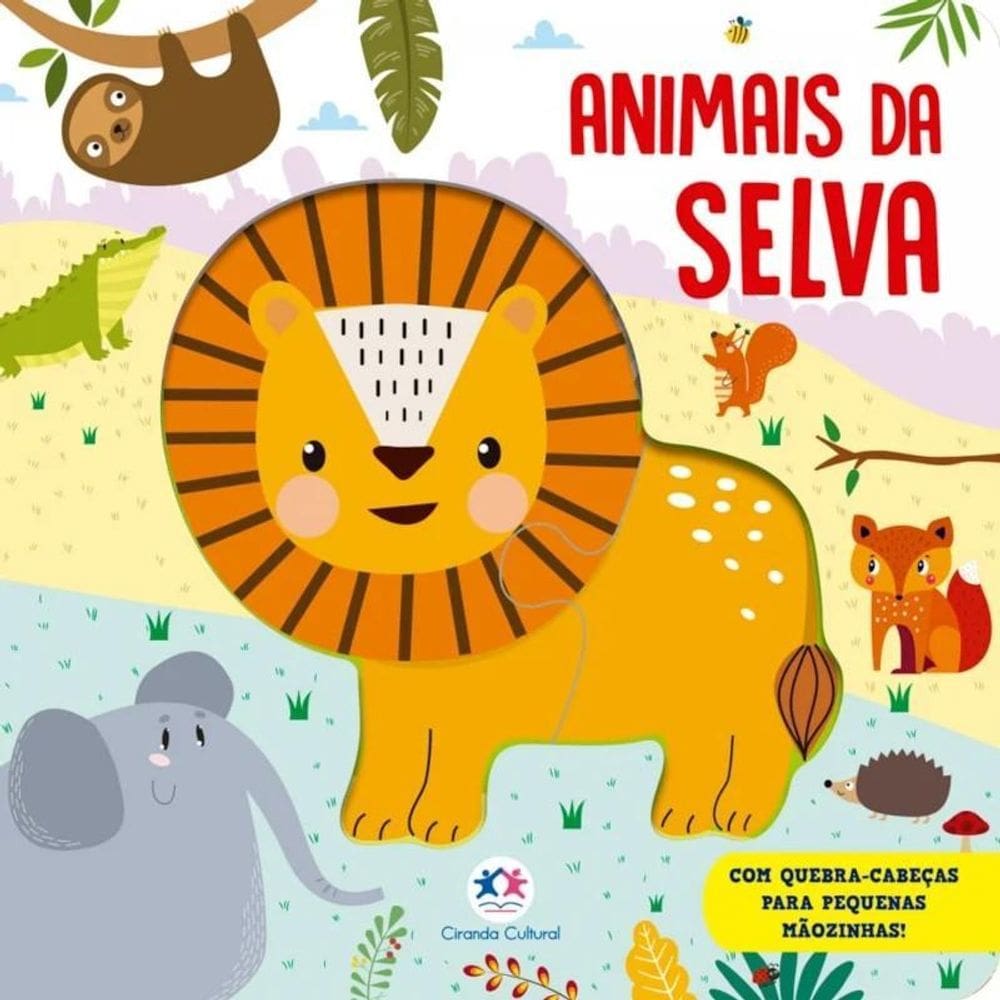 Livro Animais Da Selva - Quebra-Cabeça De 2 Peças