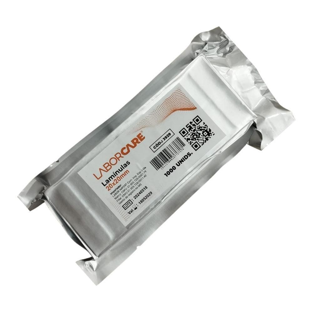 Lamínula Para Microscopia 20X20mm Laborcare 1000 Unidades