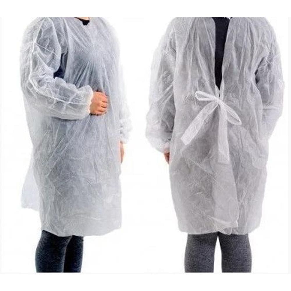 Avental Tnt Manga Longa C/10 40G Branco