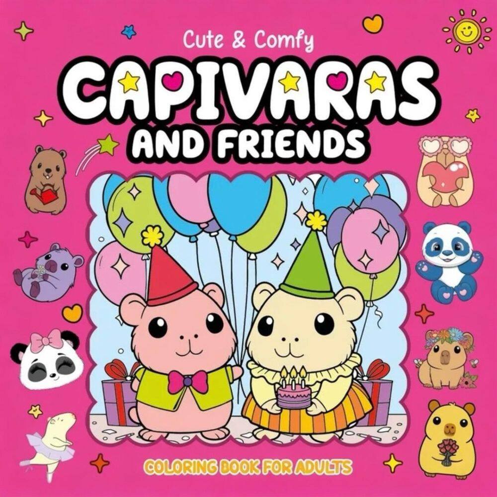 Livro De Colorir Capivara And Friends Pink Festa 64 Paginas