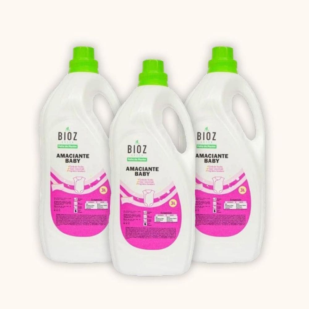 Kit 3X: Amaciante De Roupas Baby Biodegradável Bioz Green 3L