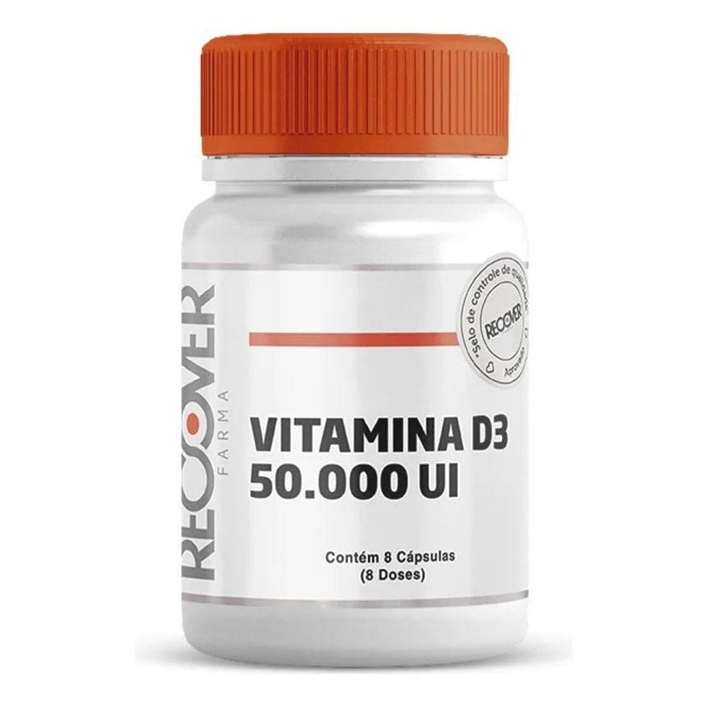 2X Vitamina D3 50.000Ui - 8 Cápsulas  8 Doses  Sabor Natural