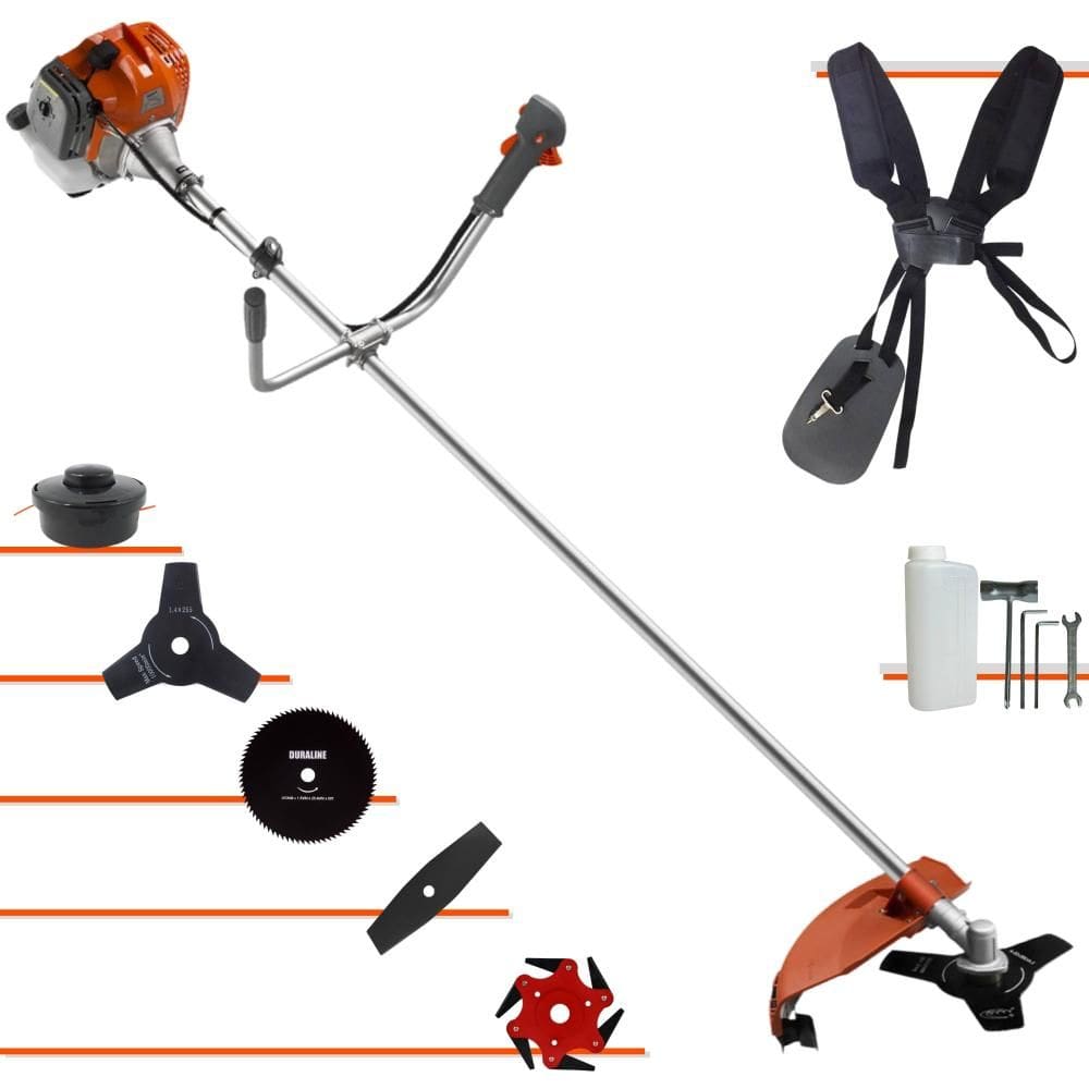 Roçadeira Profissional Tekna RL520AC-G2 52cc 13.000rpm 2HP Completa Com Carretel e Faca 3 Pontas + Faca 2 Pontas + Faca 6 Pontas + Faca 80 Dentes