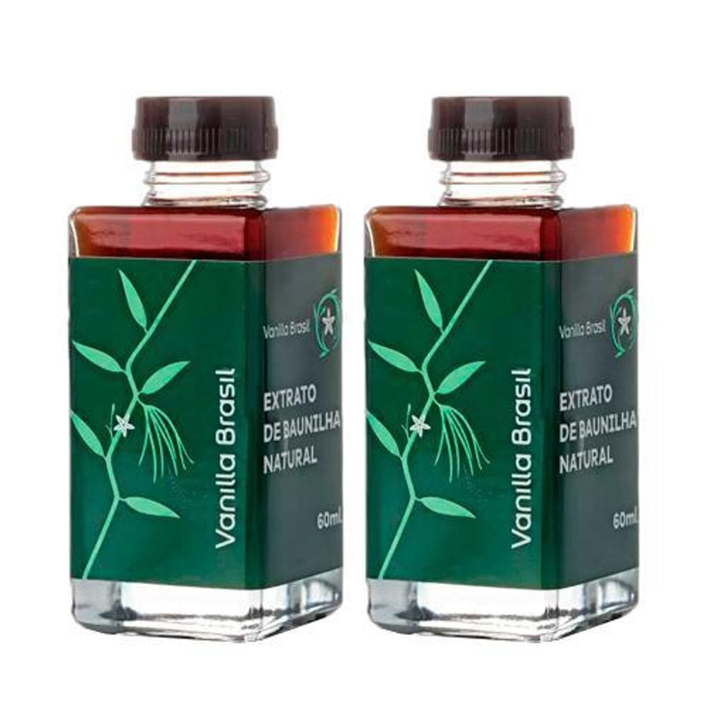 Kit 2X: Extrato De Baunilha Natural Vanilla Brasil 60Ml