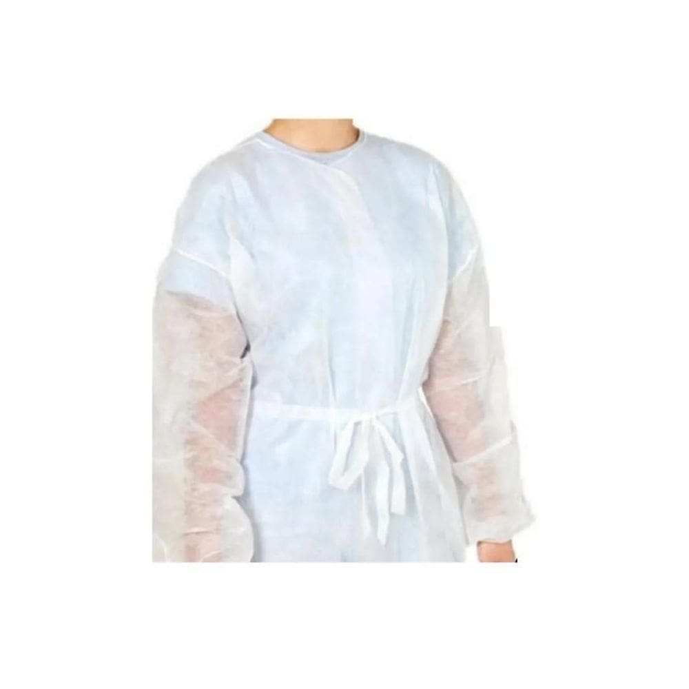 Kit 50 Avental Tnt Manga Longa 20G Branco