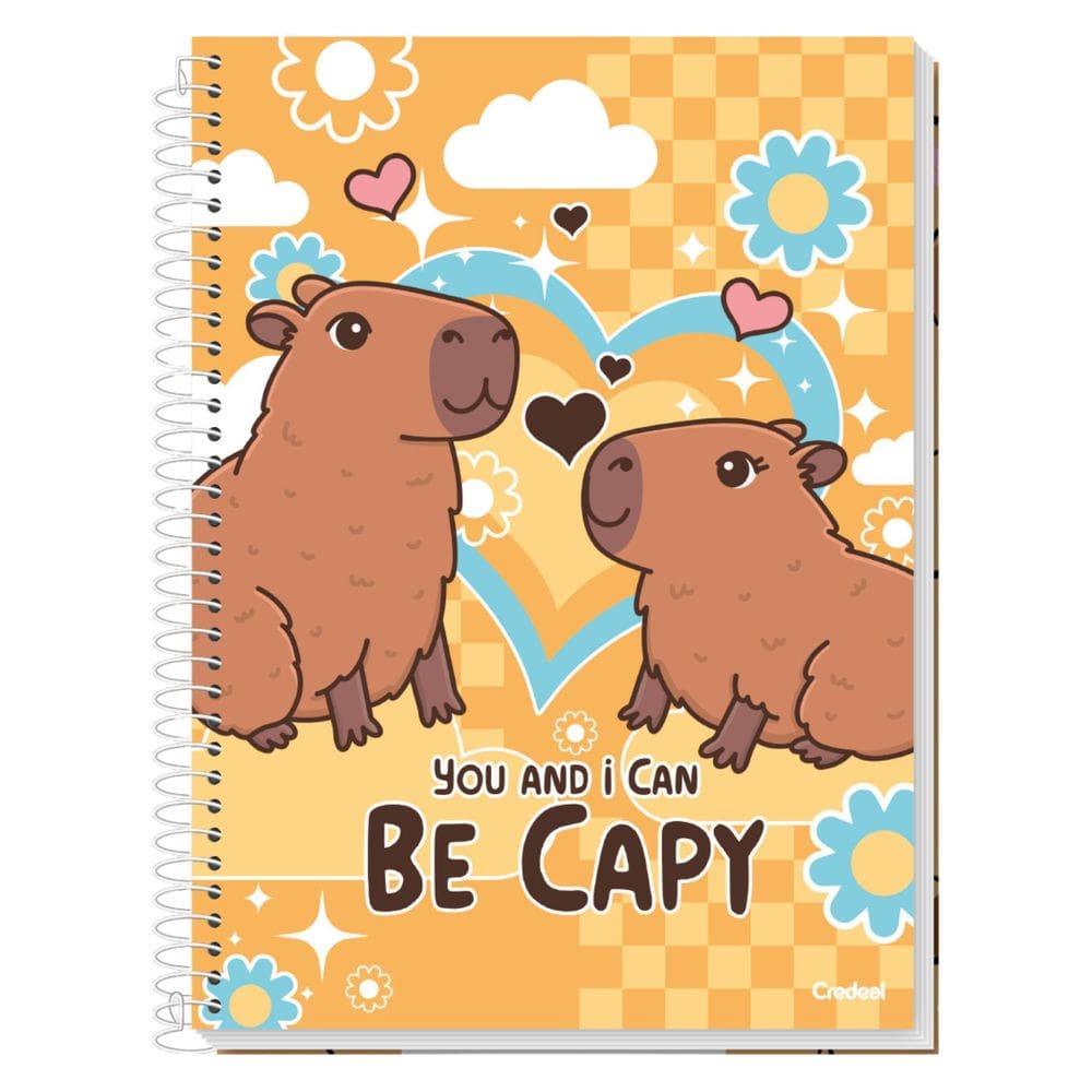 Caderno Escolar Universitário Be Capy 1M Capivara Coração
