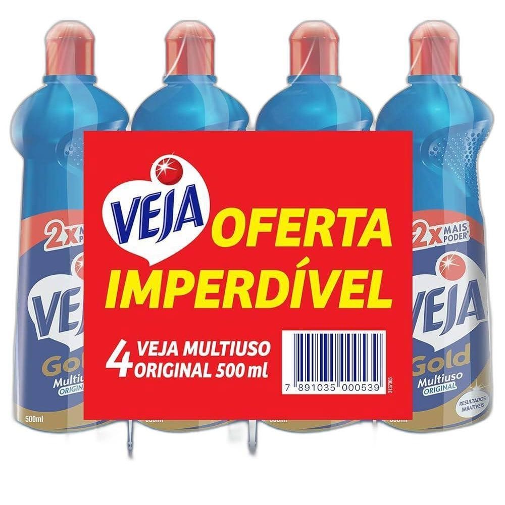 Limpador Multi - Uso Veja Gold 500Ml Kit Com 4 Un
