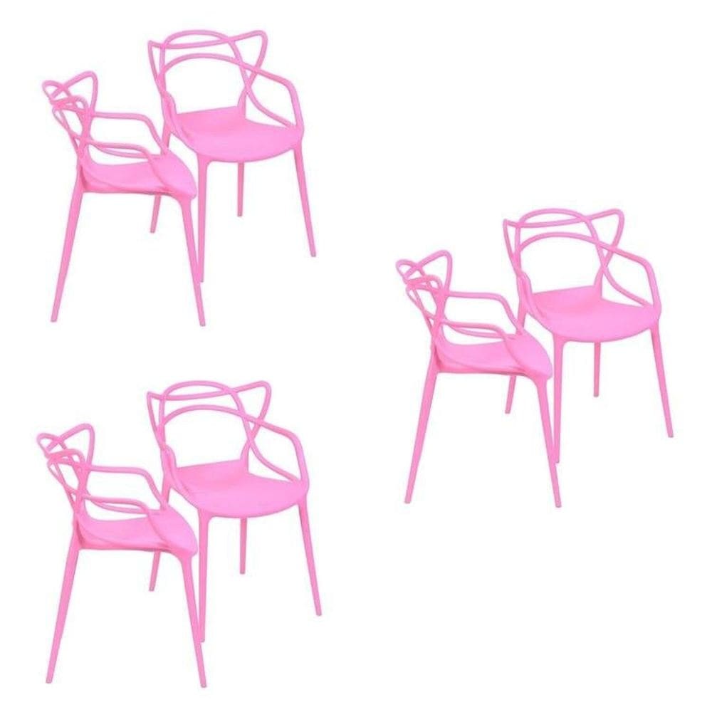 Kit com 6 Cadeiras para Sala de Jantar Allegra Solna Rosa