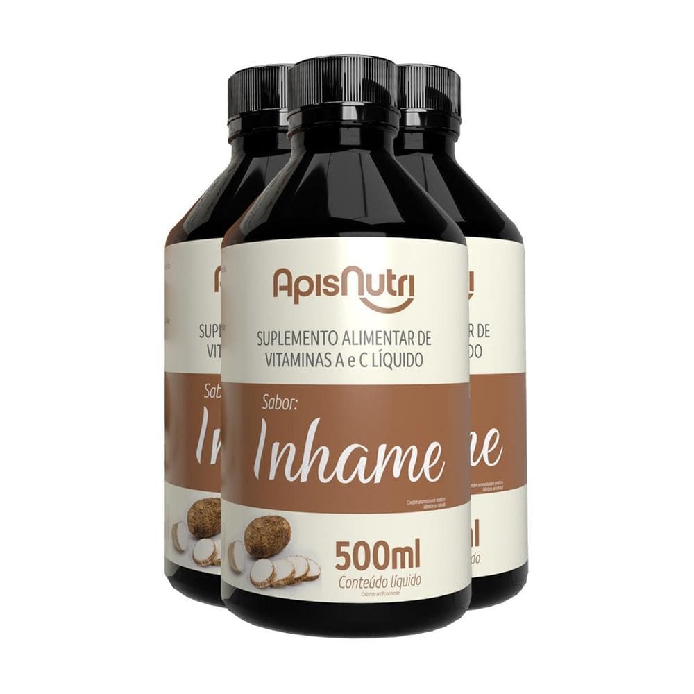 Kit 3 Elixir De Inhame Vitamínico 500Ml Apisnutri