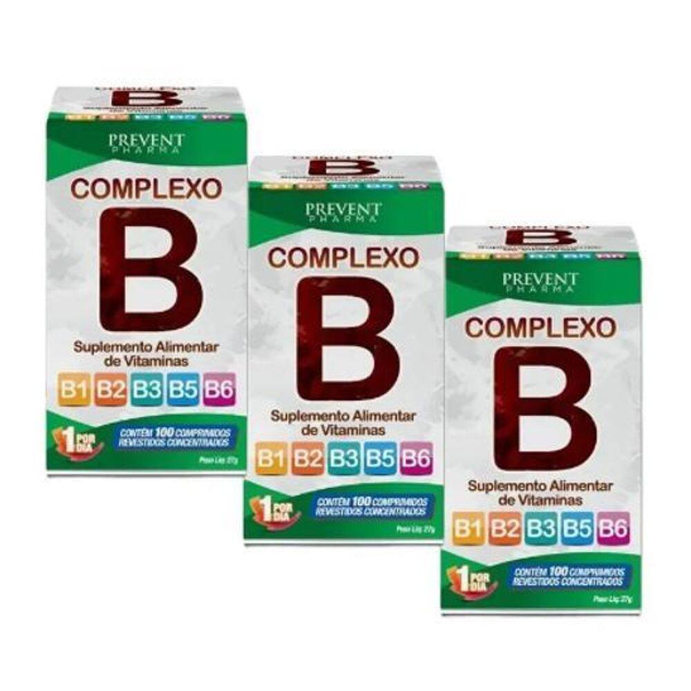 Kit C/3 Complexo B C/100 Comprimidos - Prevent Pharma