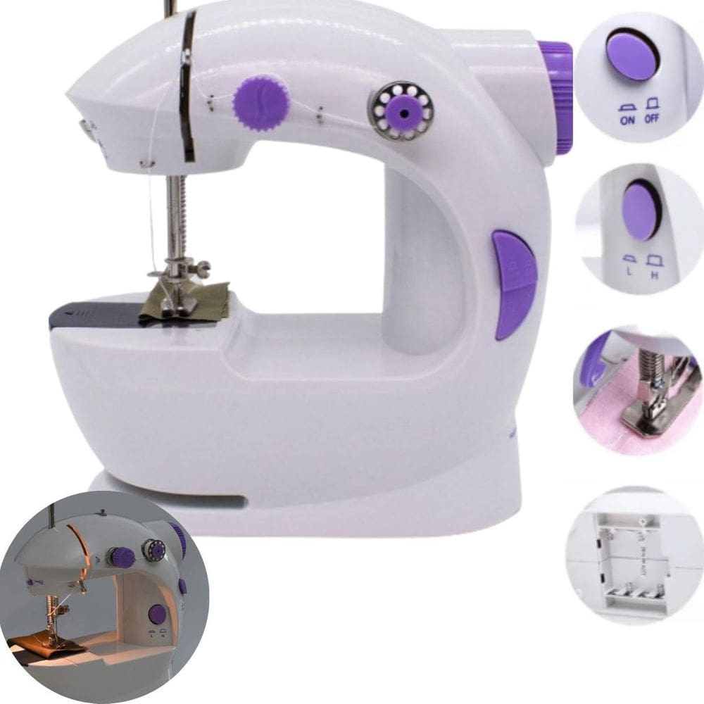 Máquina De Costura Portátil Compacta Costura Simples Branca