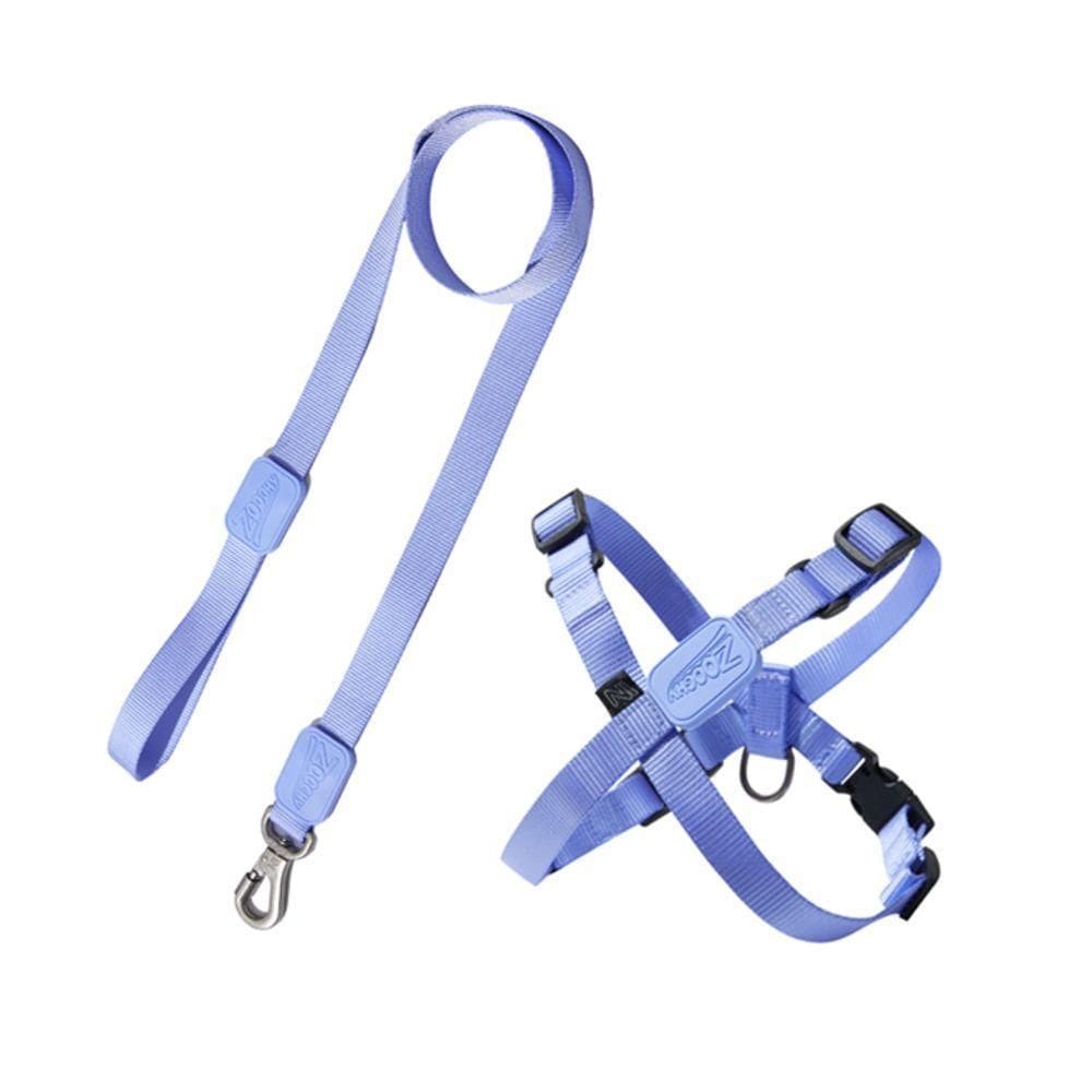 Peitoral Ajustável Em X E Guia Para Cães Violeta - G