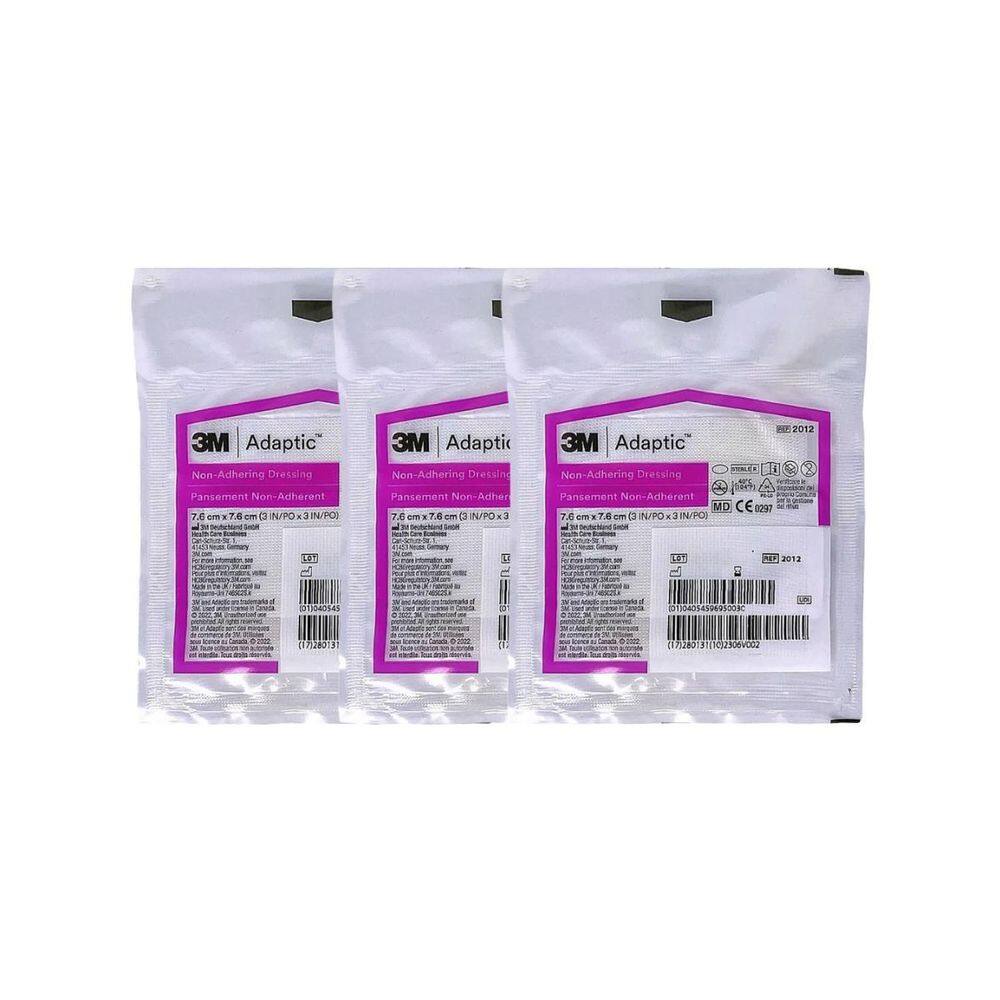 Kit 3 Curativo Não Aderente Adaptic 7,6 X 7,6Cm 3M