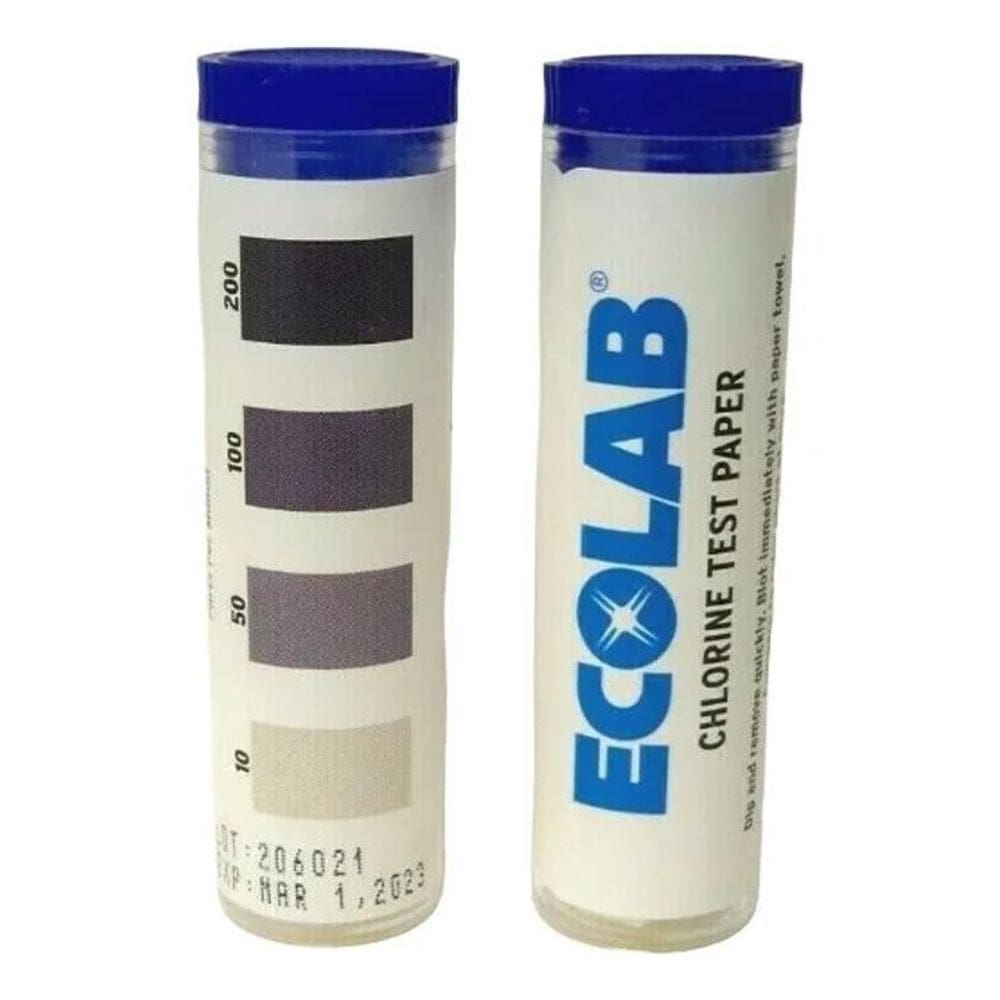 2X Fita Teste Cloro Ecolab Chlorine Test C/100 Tiras-Origina