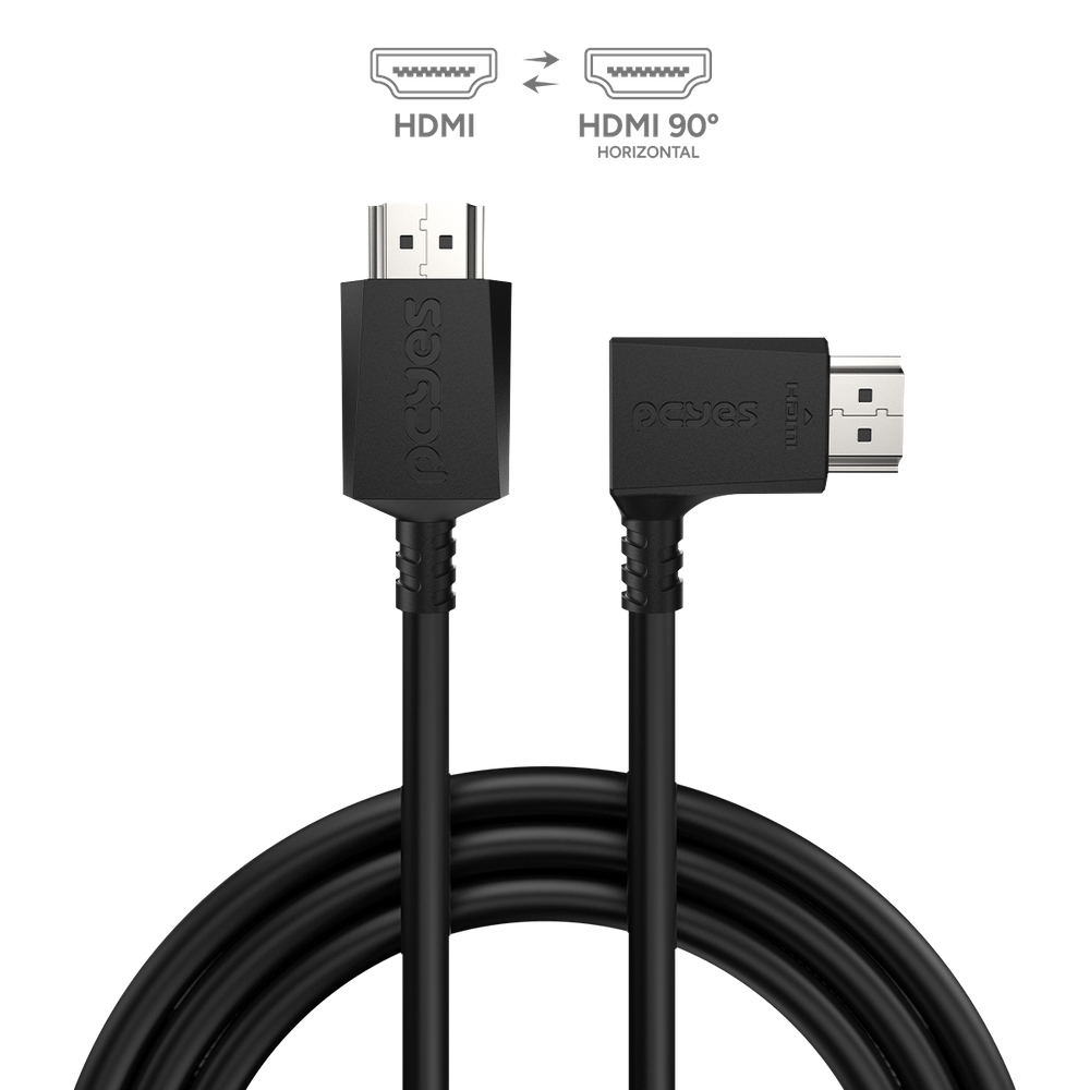 Cabo HDMI 2.1 CONEC.90º Horizontal - Preto - 3M - PH21-3H-A