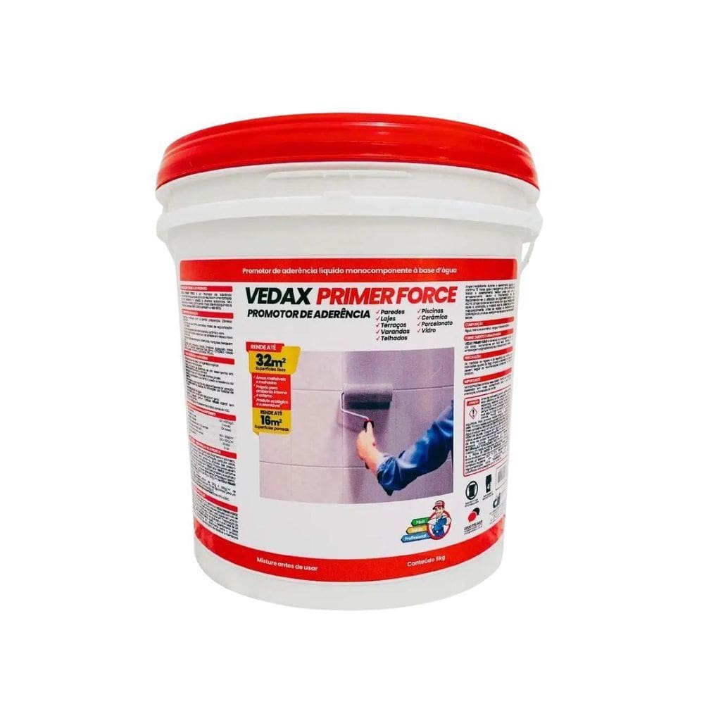 Promotor Aderência Vedax Primer Force 5Kg Tinta Piso Azulejo