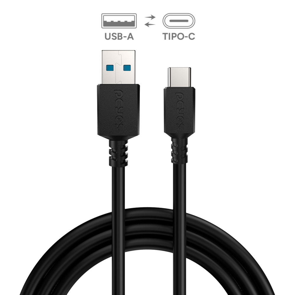 Cabo USB a 2.0 Macho P/ USB TIPO-C - Preto - 1 Metro - PUACP-10