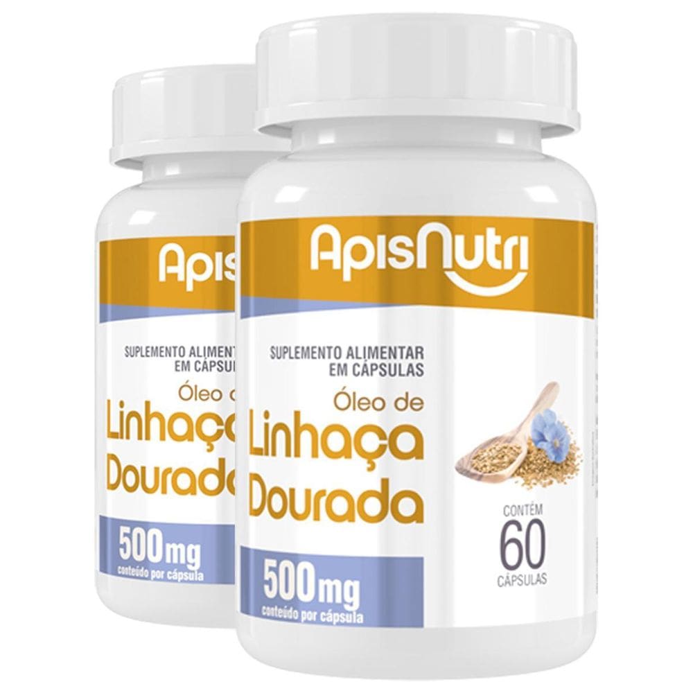 Kit 2 Óleo De Linhaça Apisnutri 60 Cápsulas