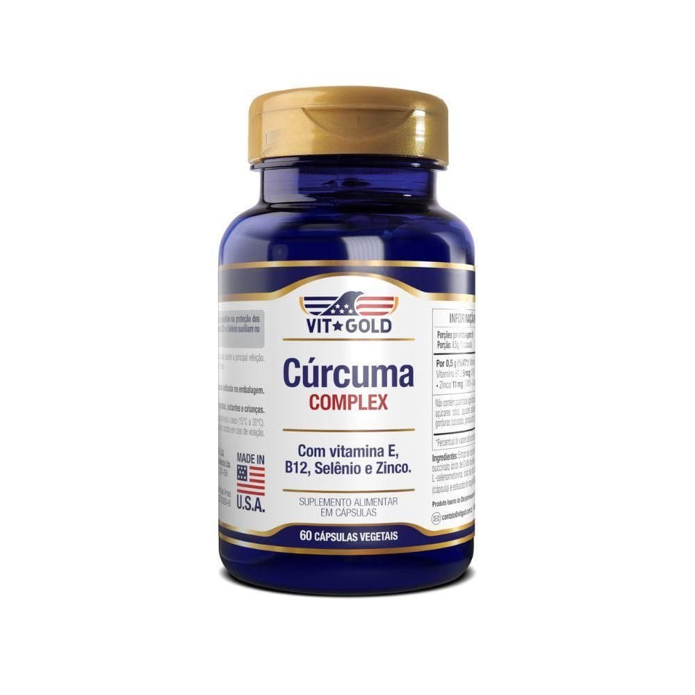 Cúrcuma Complex Vitgold 60 Cápsulas Vegetais.