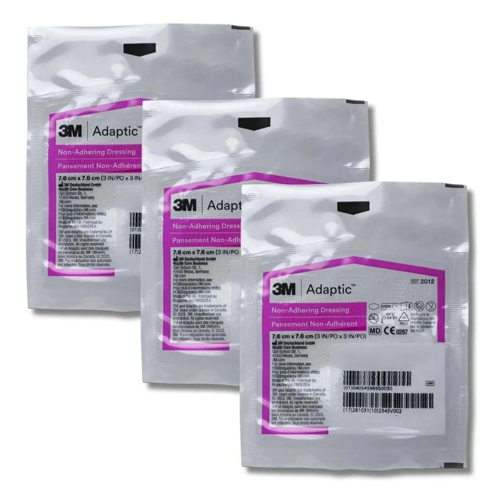 2X Kit 3 Curativos Não Aderentes Adaptic 7.6 X 7.6 Cm - 3M