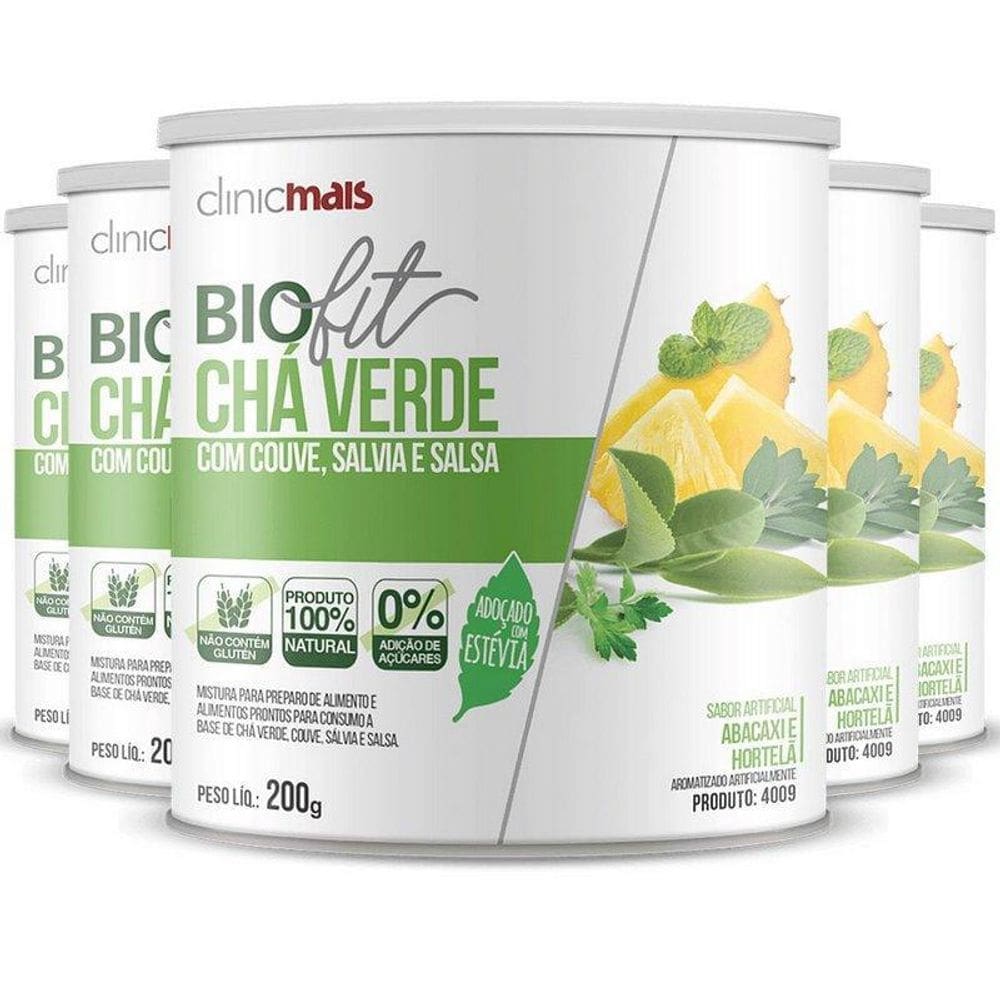 Kit 5 Biofit Sabor Abacaxi E Hortelã Clinicmais 200G