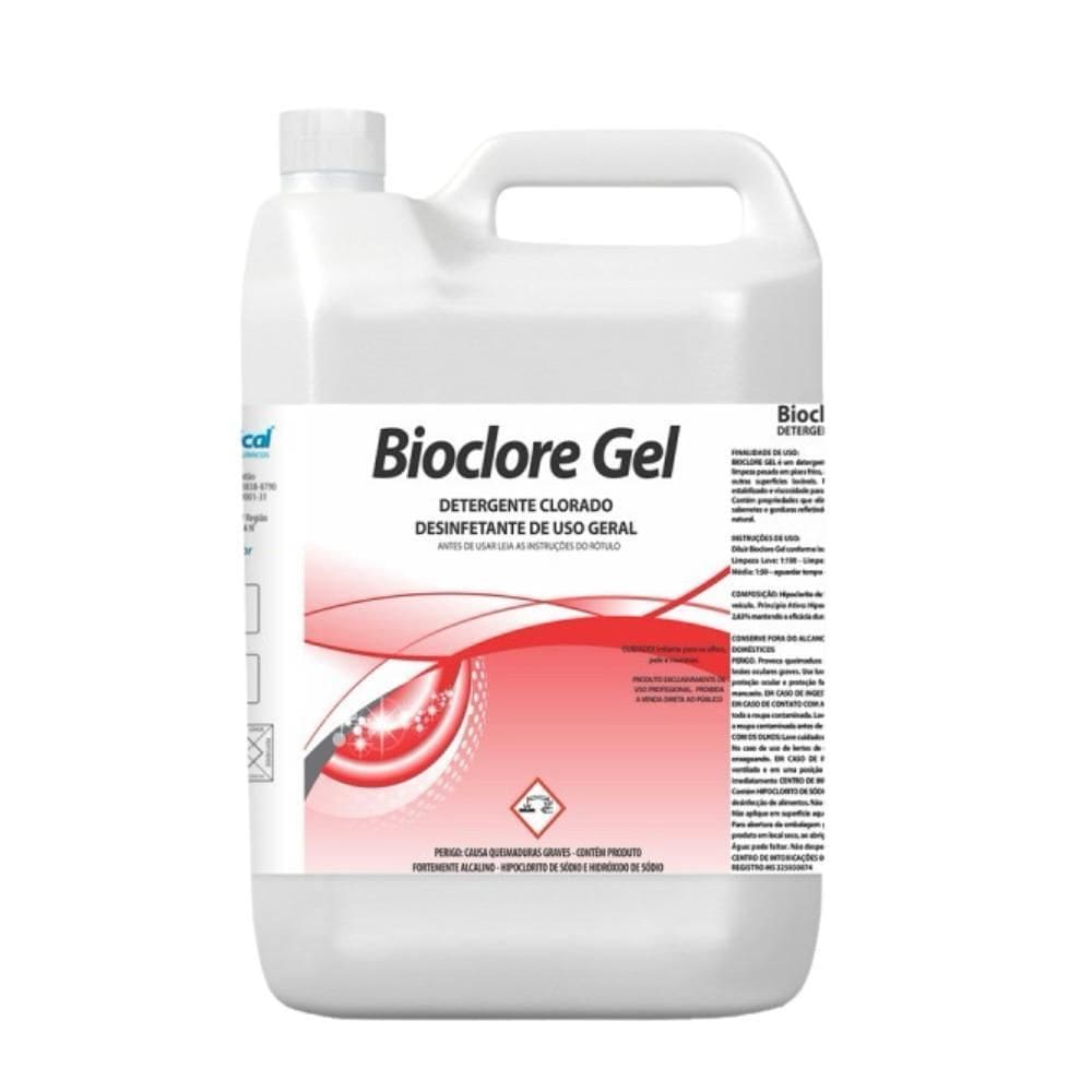 Bioclore Gel Detergente E Desinfetante De Uso Geral 5 Litros