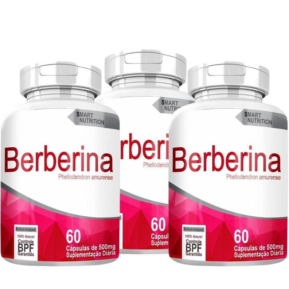 Berberina Kit Com 3 Potes Com Total De 180 Capsulas
