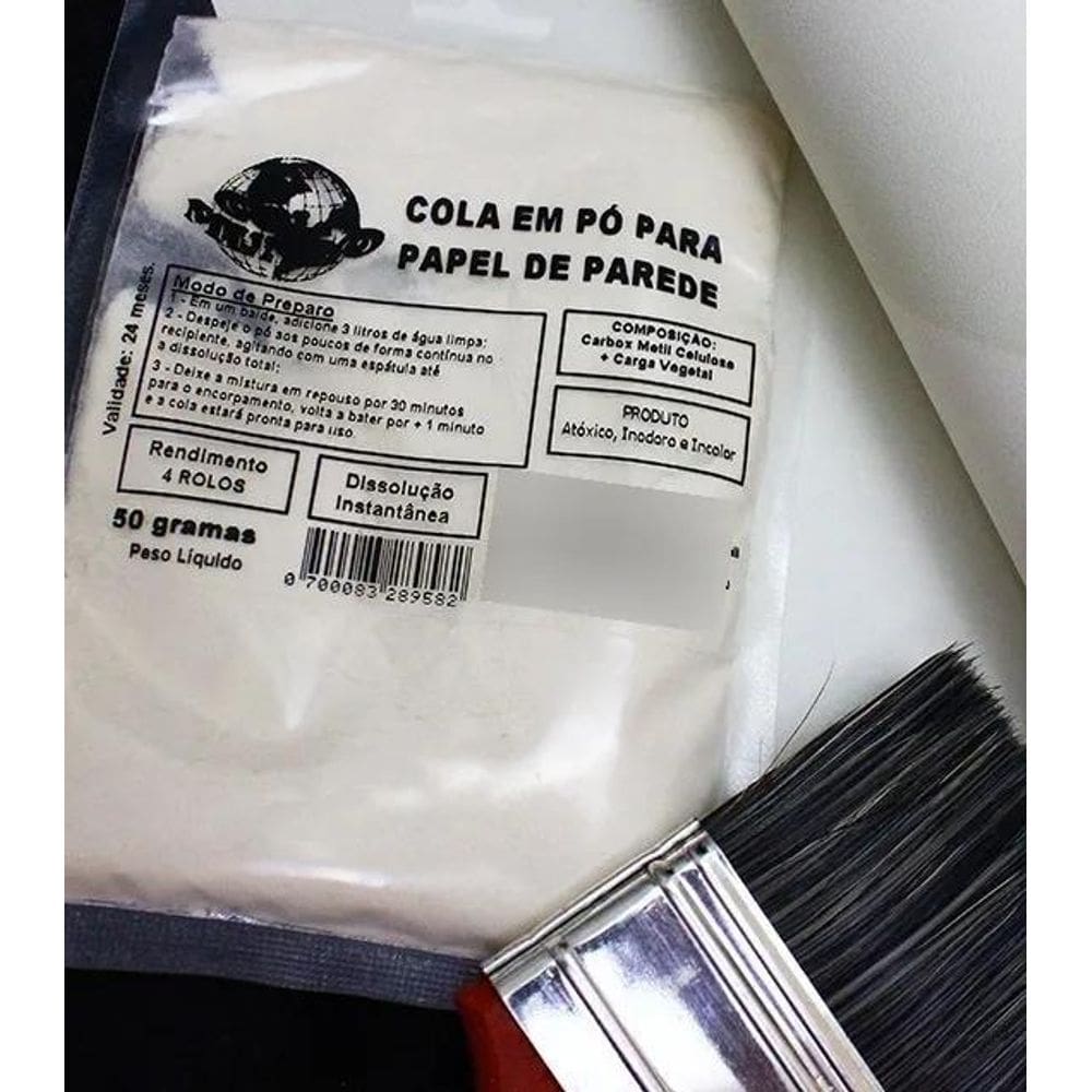 2X Cola Para Papel De Parede Em Pó Cmc Prime Aplica Até 4 Ro