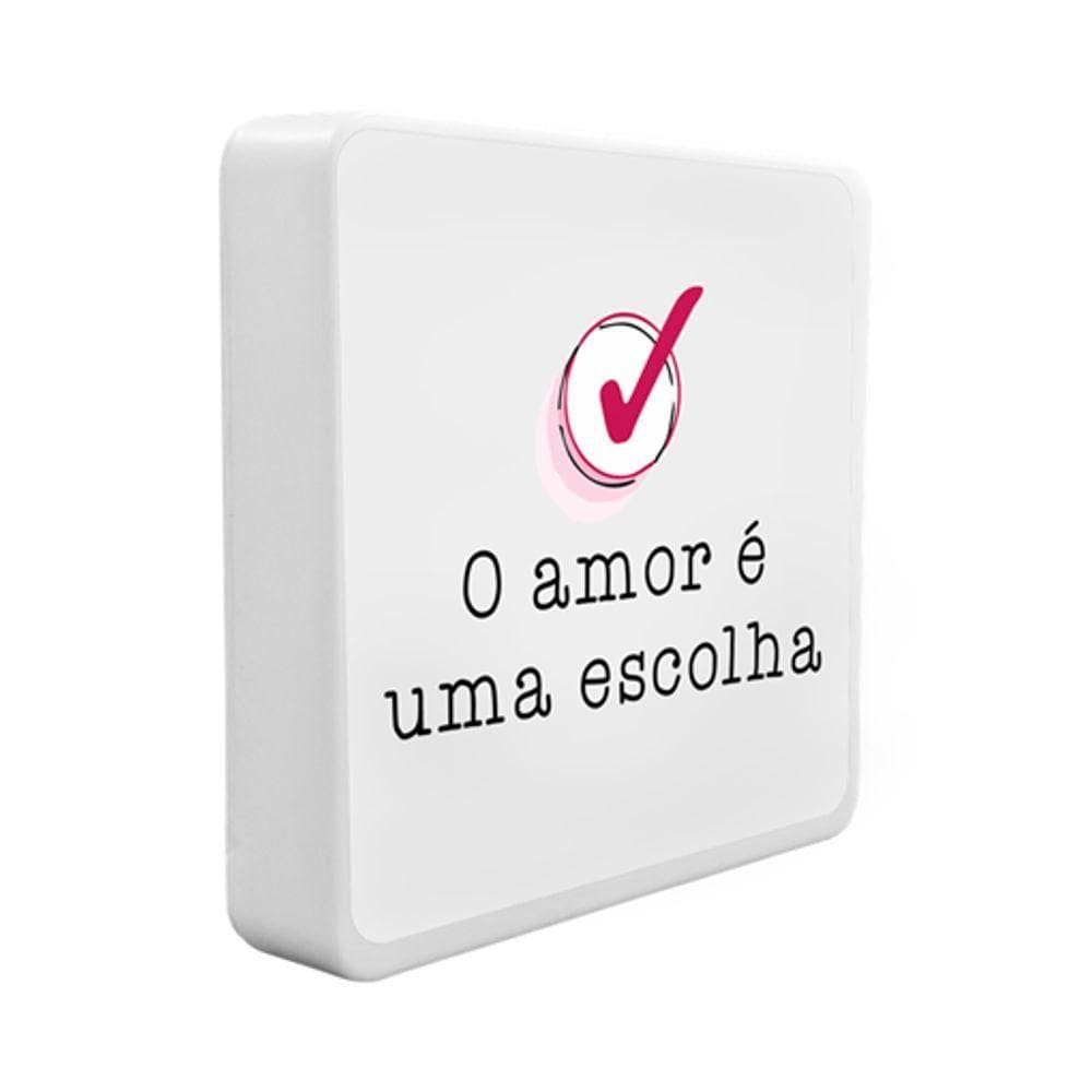 Luminária Box Slim O Amor é Uma Escolha Usb