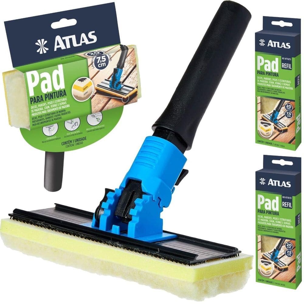 Pad Para Pintura Deck Madeira Verniz Cabo Ajustável +2 Refis