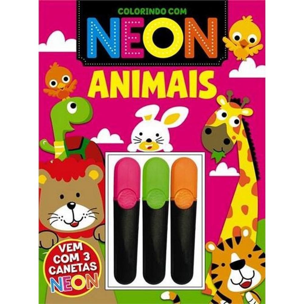 MP - Livro Colorindo Com Neon   Animais   Edi
