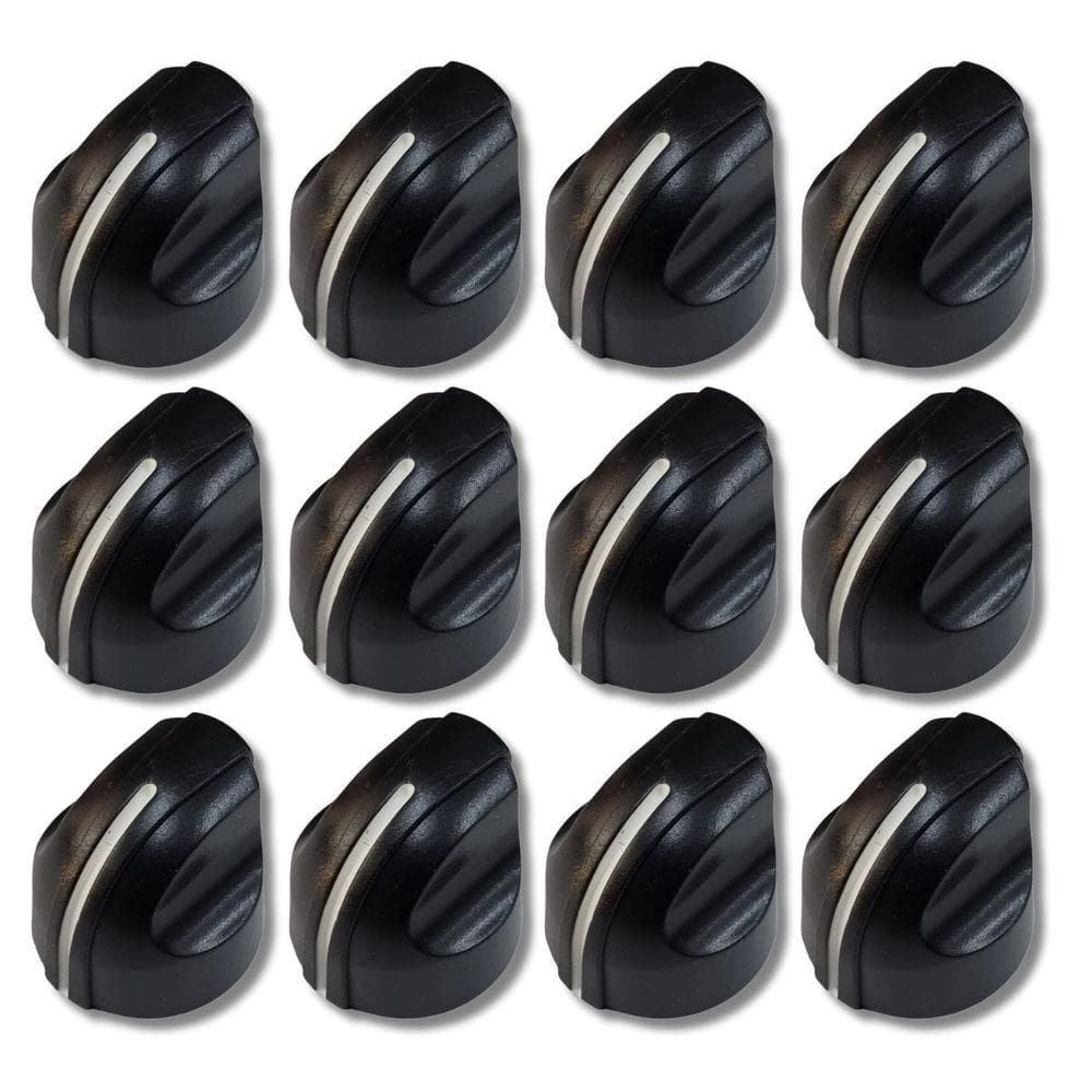 Kit 12 Knob Ronsani Estilo Peavey Abs Preto Encaixe Pressão