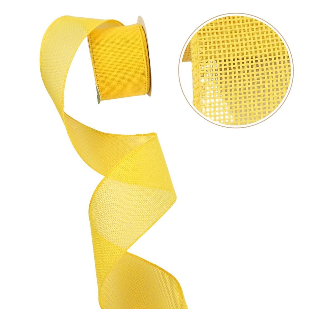 Fita Páscoa Amarela Juta Decorativa 6Cmx9,0M Decoração