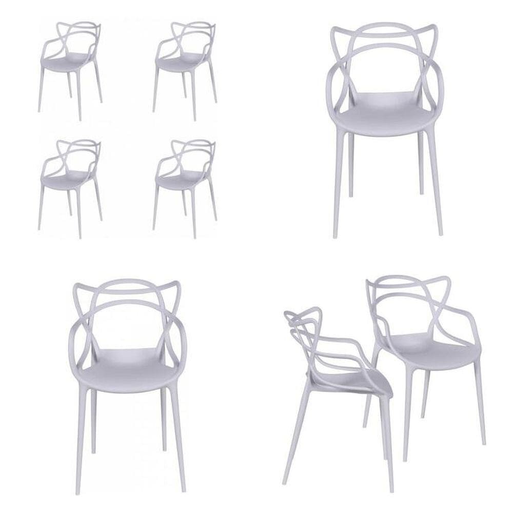 Kit com 8 Cadeiras para Sala de Jantar Allegra Solna Branca Branco