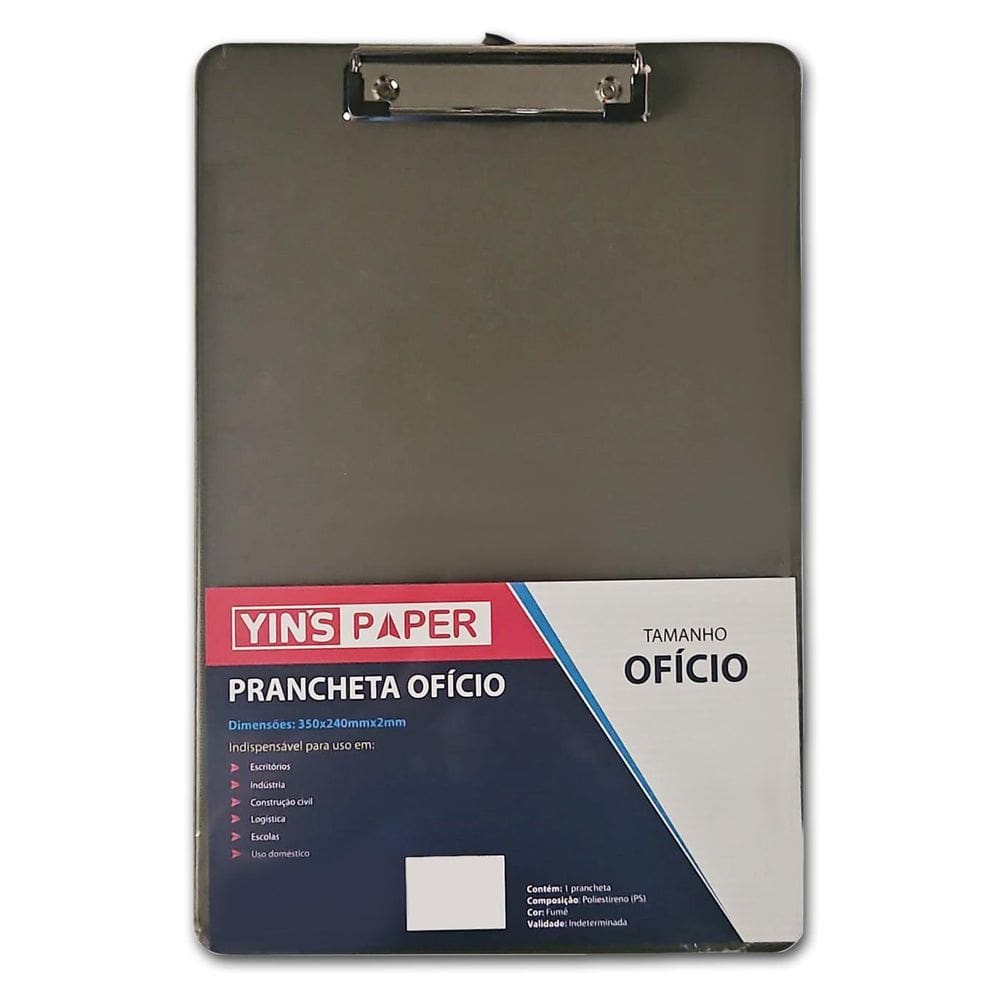 Prancheta Ofício Fume Transparente Predendor Metal 35X24