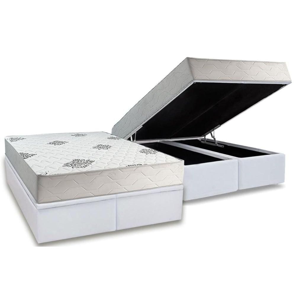Cama Box Baú Queen + Colchão Ortopédico Inovaflex Comfort Premium