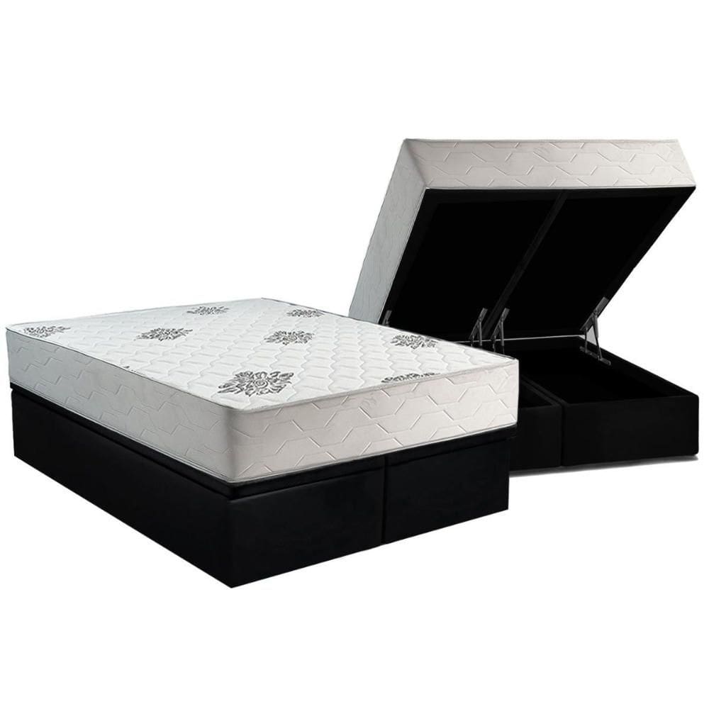 Cama Box Baú Queen + Colchão Ortopédico Inovaflex Comfort Premium