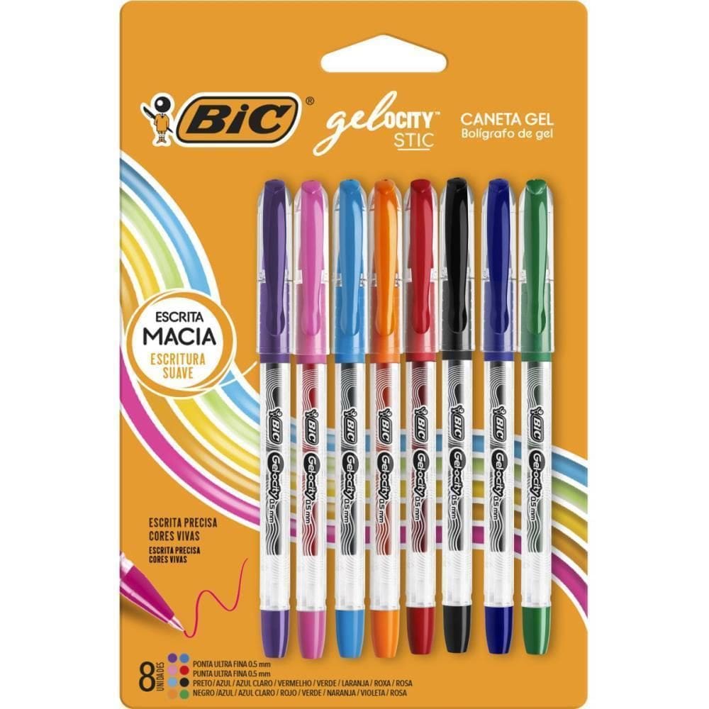 Caneta Gel Bic Gelocity 8 Cores - Bic