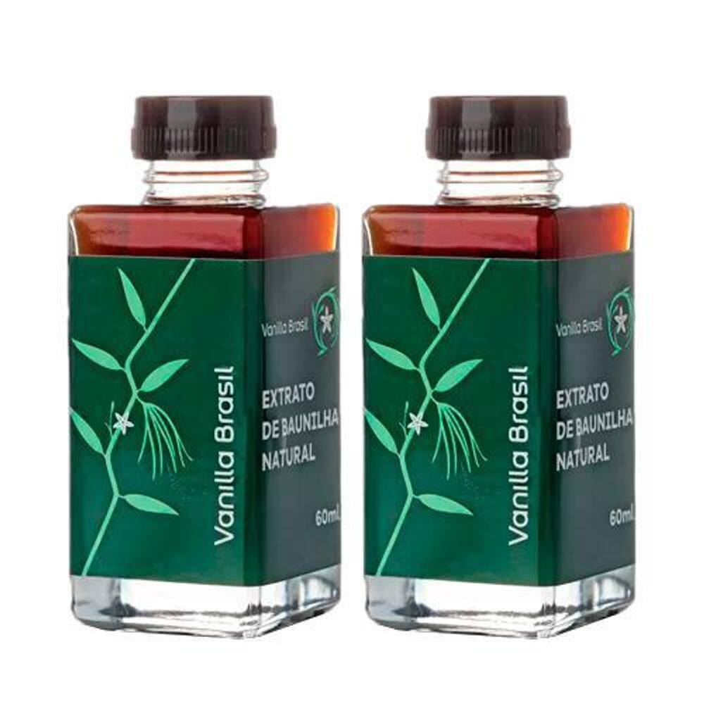 Kit 2X: Extrato De Baunilha Natural Vanilla Brasil 60Ml