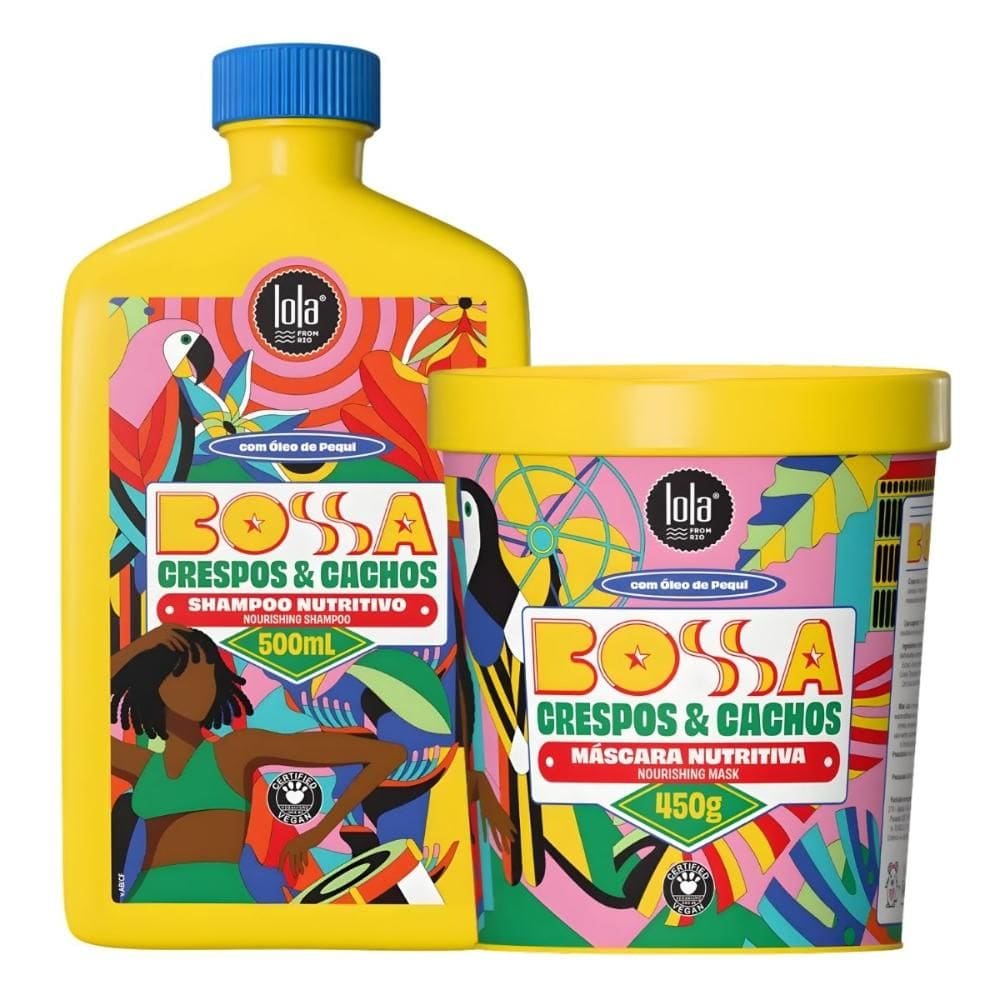 Kit Lola Bossa Crespos e Cachos: Shampoo 500ml e Máscara Capilar 450g