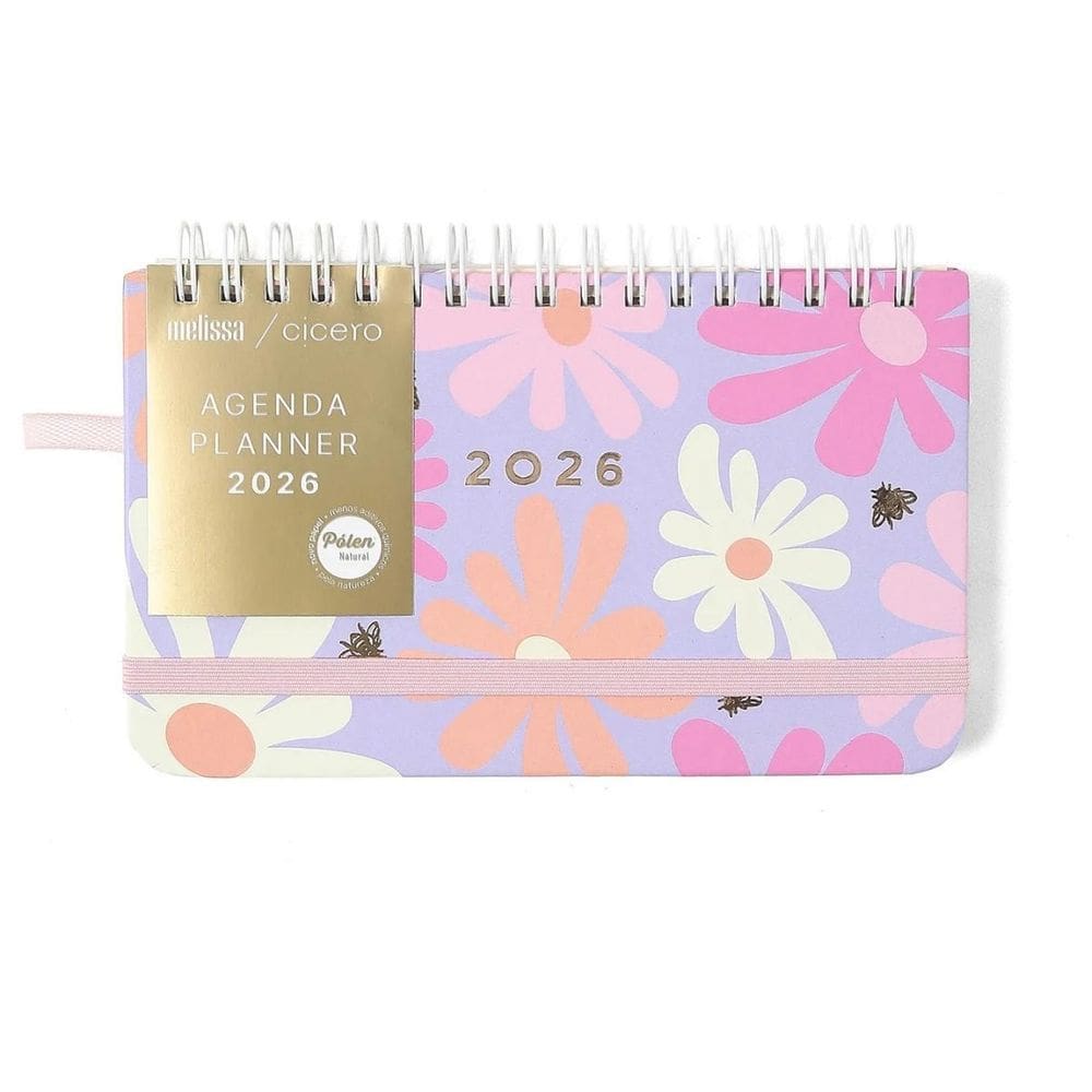 Agenda Planner Wire-O 2026 Melissa Color Bloomy 15,5X9