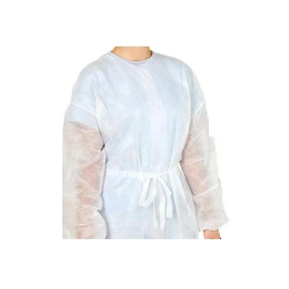 Kit 20 Avental Tnt Manga Longa 20G Branco