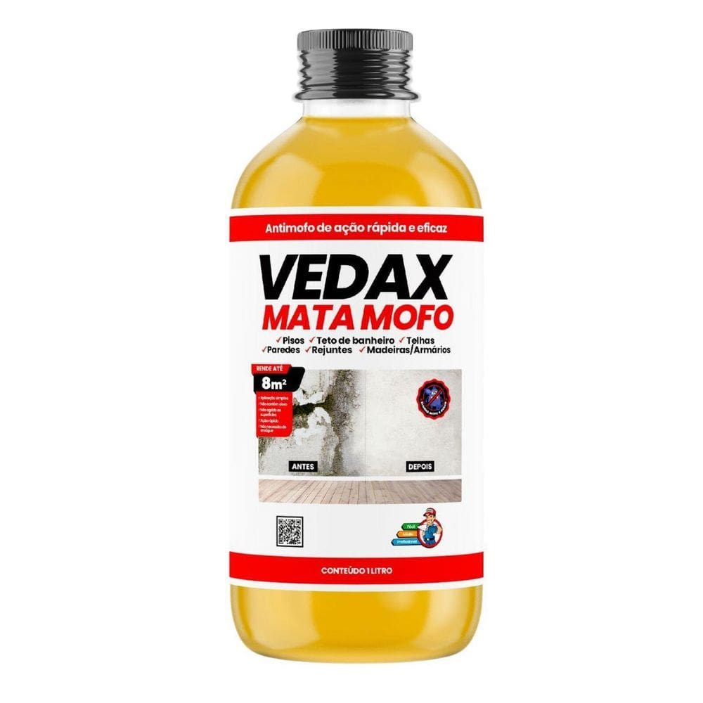 Mata Mofo Vedax Não Volta Anti Mofo Parede Teto Piso 1Lt