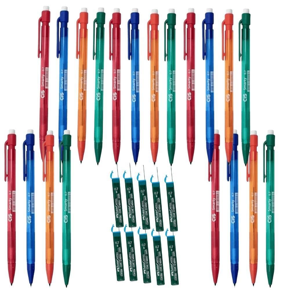 Lote Lápiseiras E Grafites 45 Itens Cores Medidas Variados