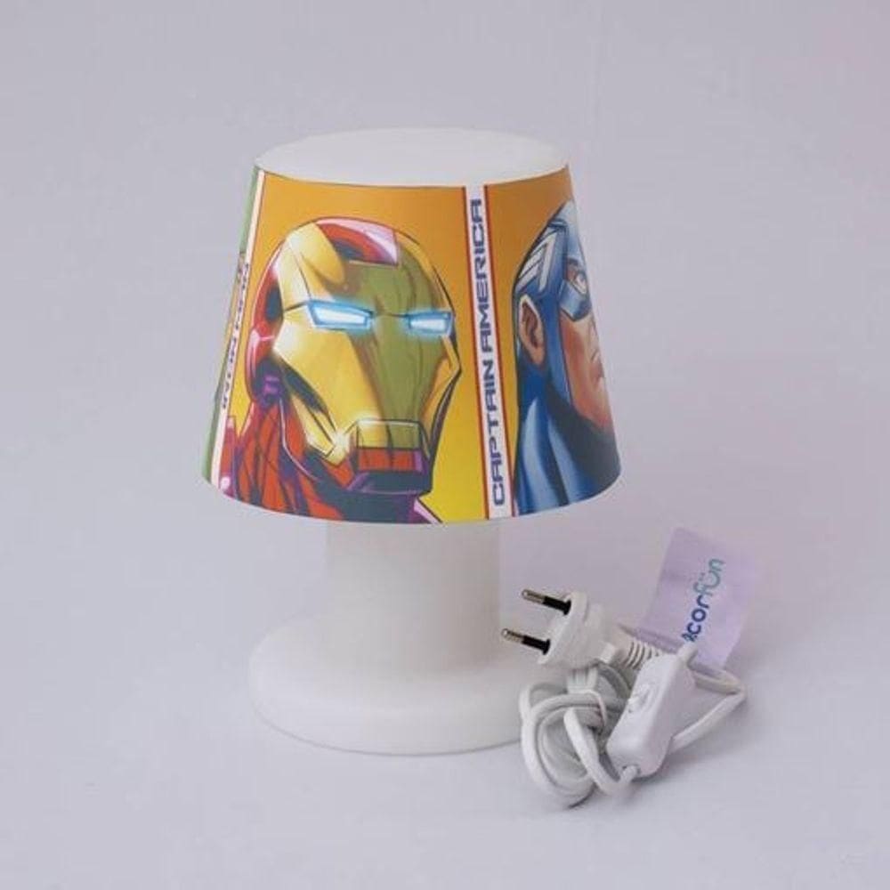 Luminária Abajur De Mesa Super Heróis