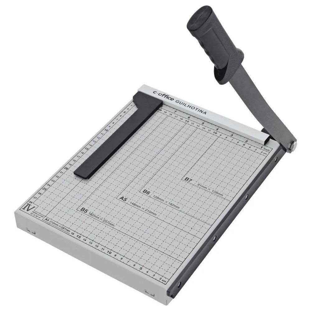 2X Guilhotina Aço 30Cm Papel A4, B5, A5, B6 E B7 Trava E Gui